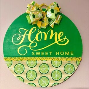 Green and Yellow Home Sweet Home Wall Decor